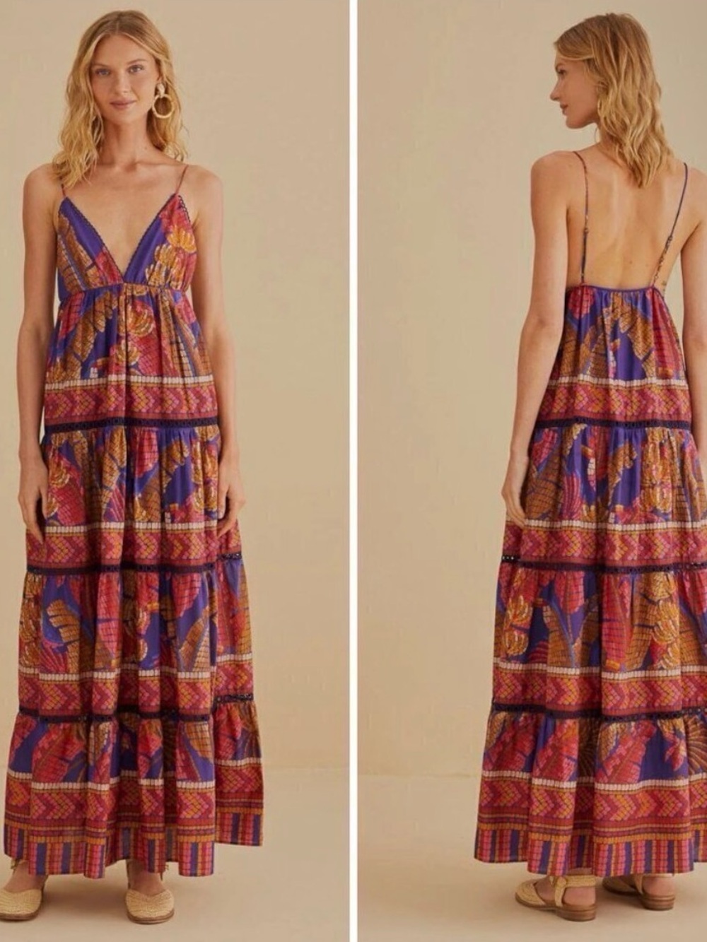 FARM Rio Forest Mosaic Maxi Dress Size XS - Picture 2 of 9